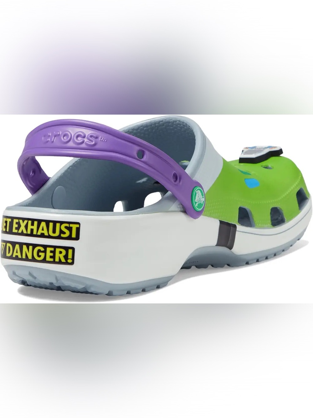 Buzz Lightyear Themed Crocs Green & Purple Clog Sandals Size 4 NWT - Picture 5 of 5